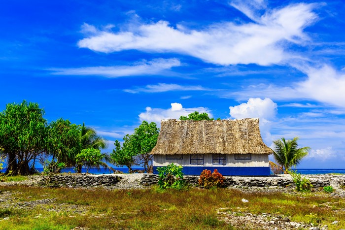 Traditional house on Fanning Island, Kiribati