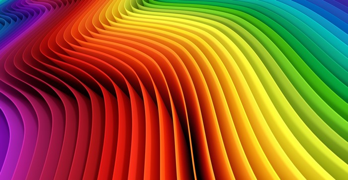 Rainbow colored wavy stripes