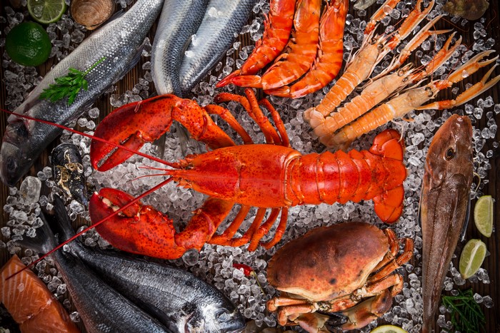 Seafood Platter with Lobster, Crab, Shrimp, and Fish