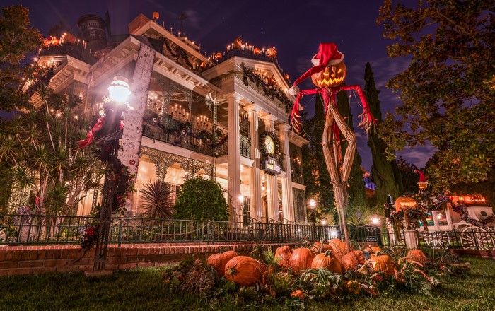 Haunted Mansion Halloween decor at Disneyland, California