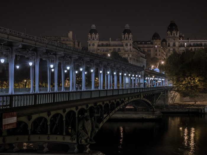 Pont des Arts bridge at night in Paris