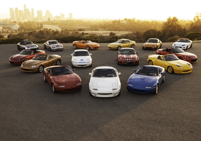Many Mazda MX-5 Convertibles in Los Angeles