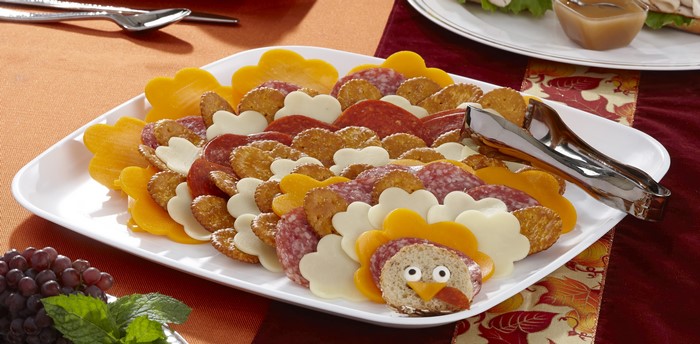 Turkey cheese and salami platter