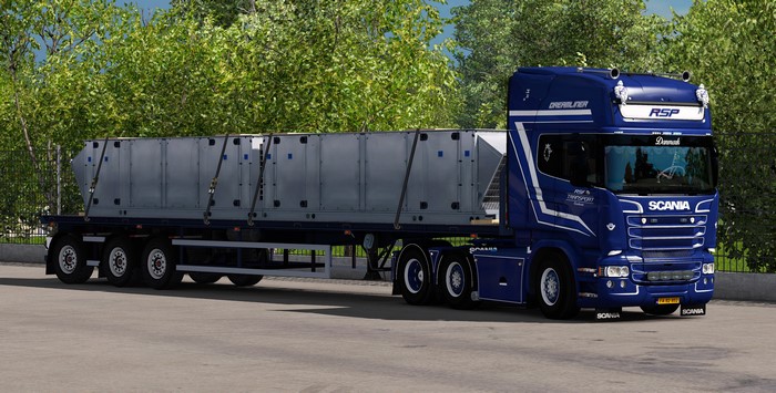Blue Scania R Dreamliner Truck with Trailer