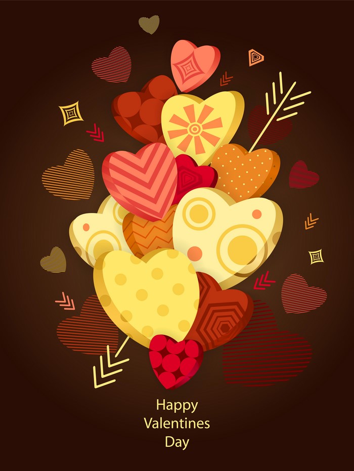 Happy Valentines Day hearts illustration