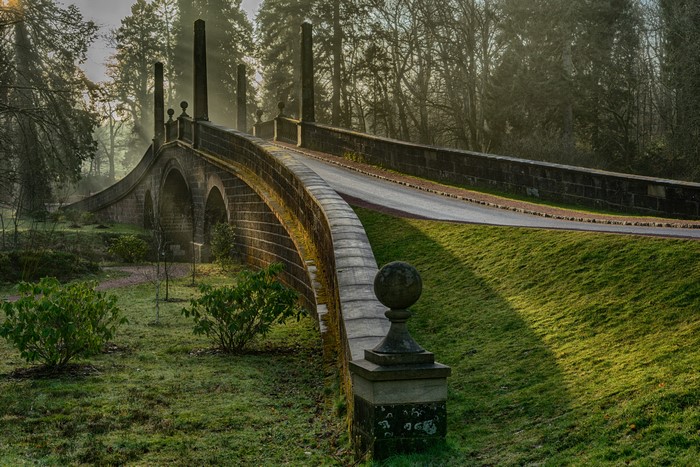 Stone bridge in Dumfries House park, Scotland