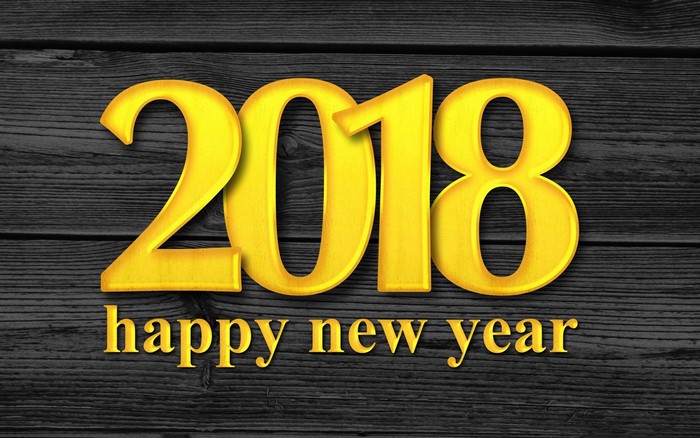 2018 Happy New Year text