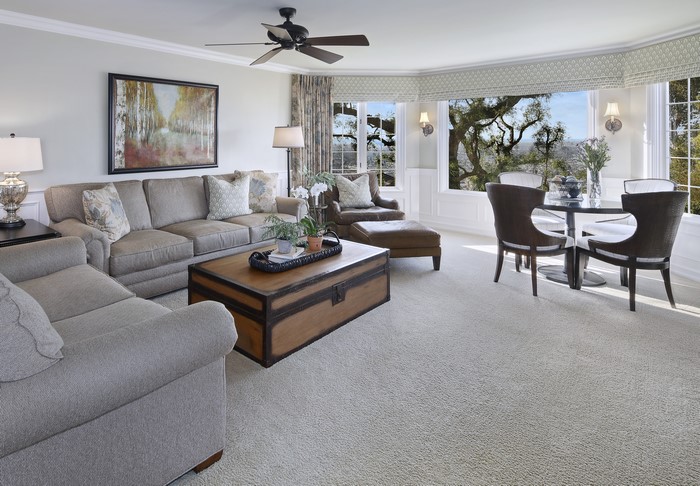 Living room interior design with sofa and coffee table