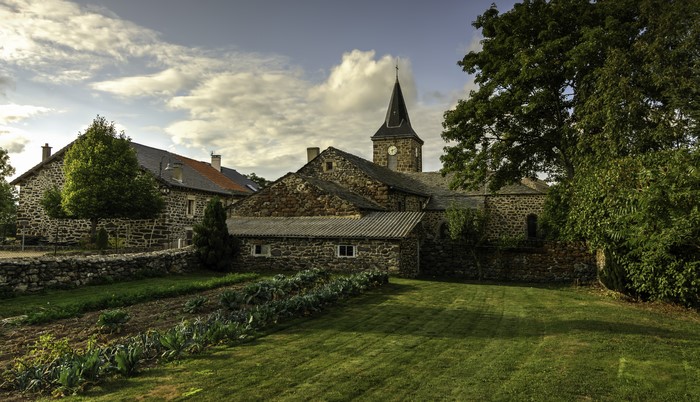 Moudeyres Auvergne France Stone Houses and Church