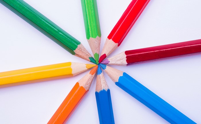Multicolor Pencils Arranged in a Circle
