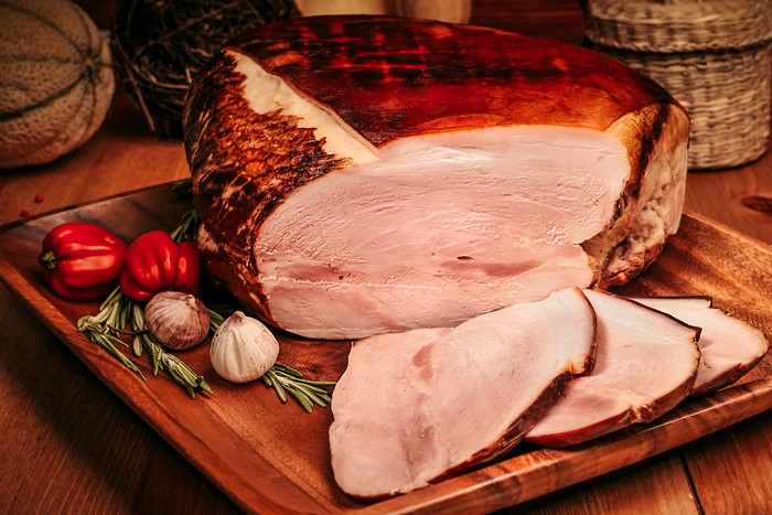 4K Ham with Bell Peppers and Garlic