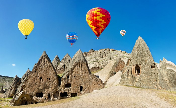 Hot air balloons over Cappadocia, Turkey