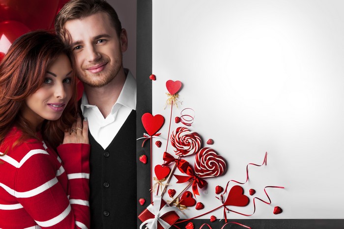Couple with Valentine's Day Decorations