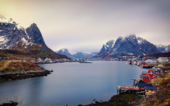 Reine, Lofoten, Norway: Mountains and Houses by the Water