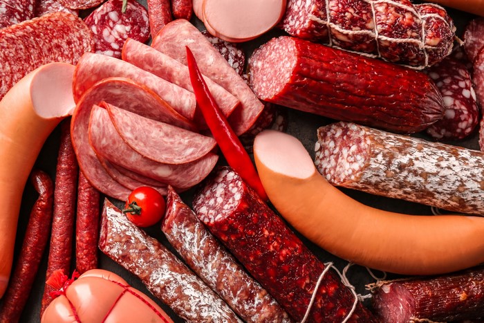 Assortment of Meat Products and Sausages