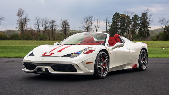 White Ferrari 458 Speciale A Roadster