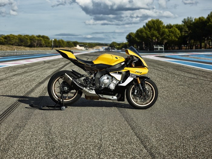Yellow 2016 Yamaha YZF-R1 60th Anniversary Edition Motorcycle