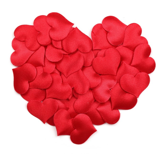 Red Hearts on White Background