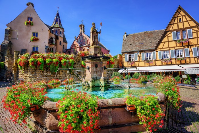 Fountain in Eguisheim, France