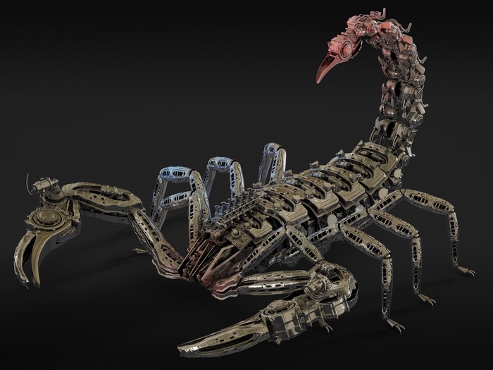 Robot Scorpion with metallic body