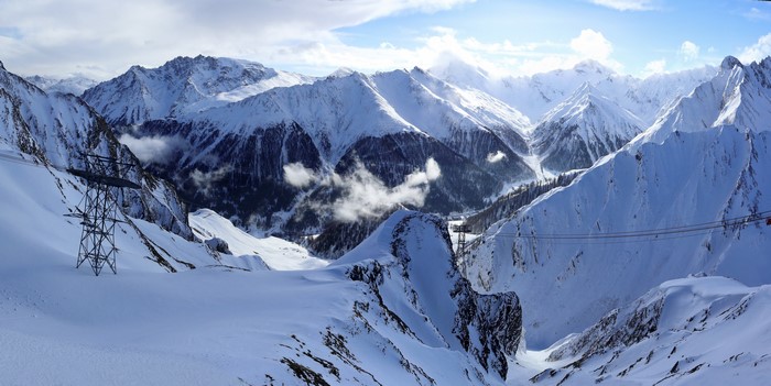 Snowy Alps Mountains in Switzerland