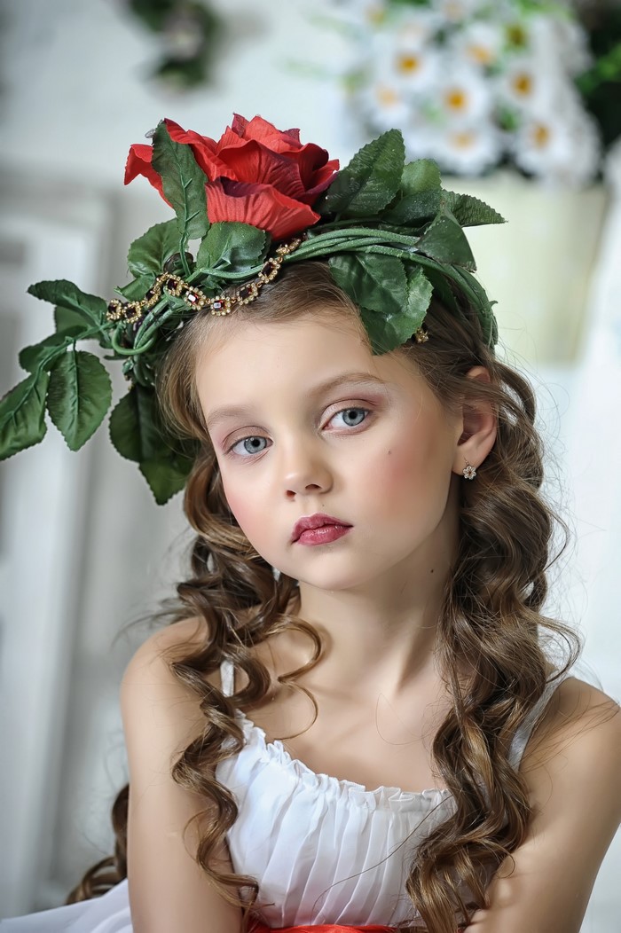Young girl with flower crown