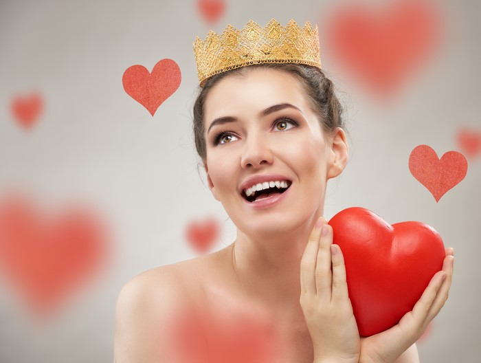 Woman with Crown and Heart