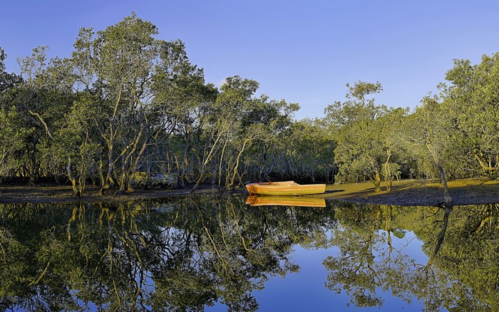 Wooden boat on the Hawkesbury River, Australia
