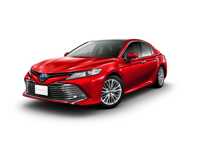 Red Toyota Camry on White Background