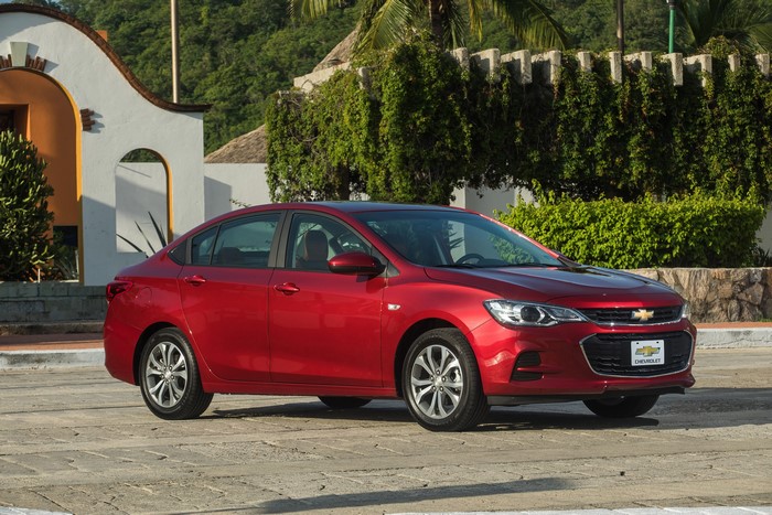 Red Chevrolet Cavalier Premier sedan