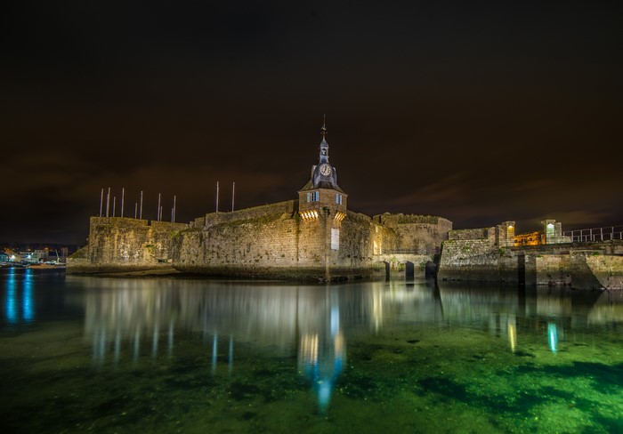 Fortress at Night in Concarneau, France