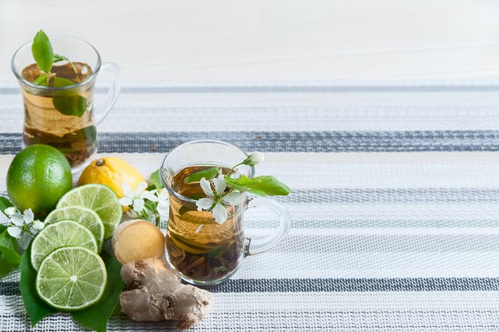 Tea with Lime, Lemon, and Ginger