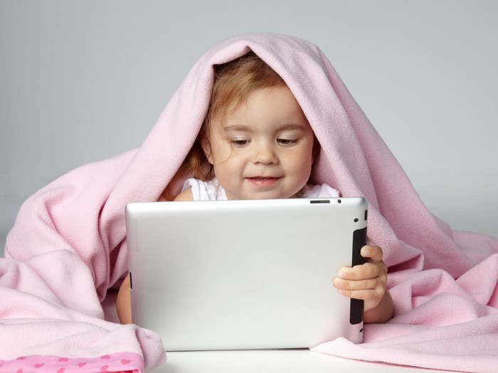 Tablet computer Gray Little girls