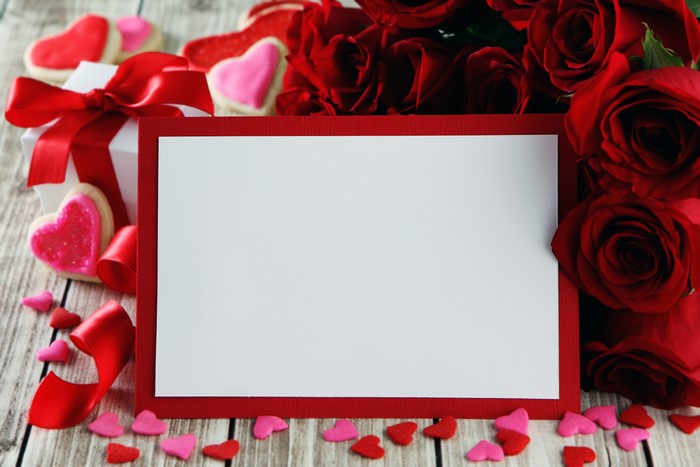 Valentine's Day Roses and Heart Cookies Template