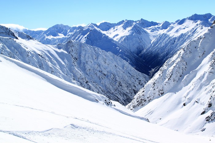 4K Methven Heli-Skiing New Zealand Mountains Winter Snow