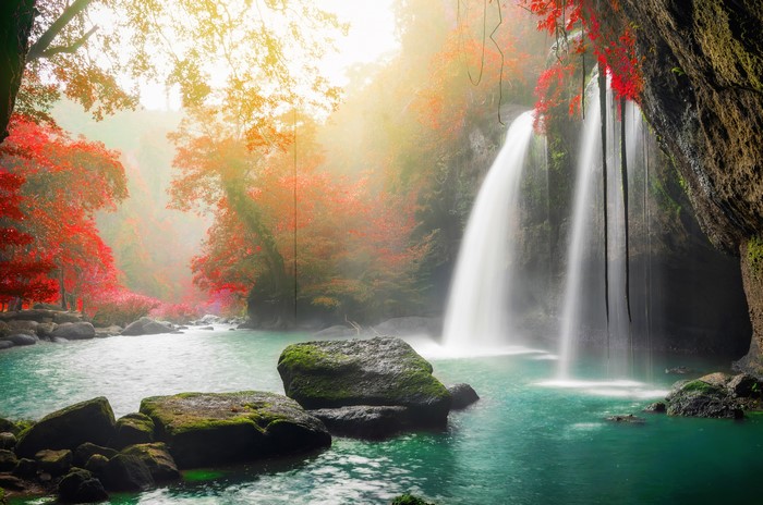 4K Heo Suwat Waterfall Khao Yai National Park Thailand