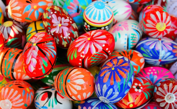 Colorful Hand-Painted Easter Eggs