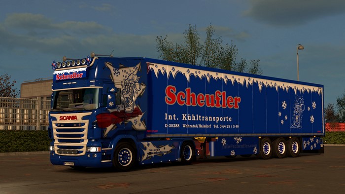 Blue Scania Truck with Scheufler livery