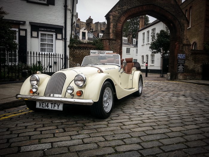 2015 Balvenie Morgan Cabriolet on Cobblestone Street