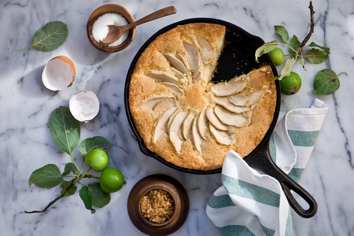 Apple pie in a cast iron skillet by Anna Verdina