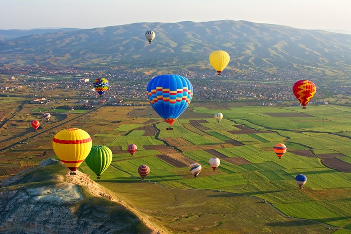 Hot air balloons over Cappadocia, Turkey
