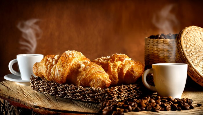 Coffee and Croissants with Steam