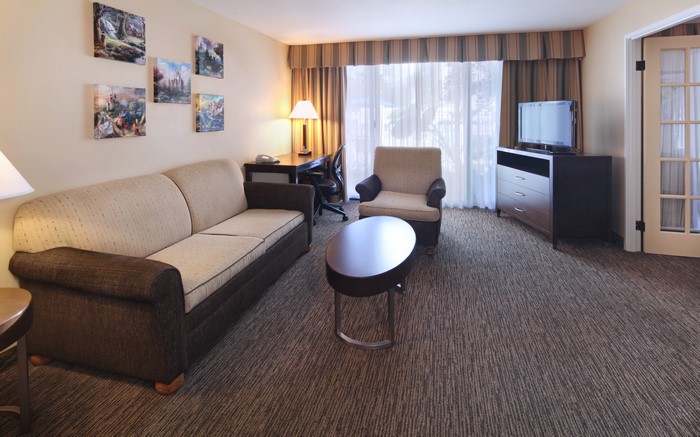 Living room with sofa and armchair