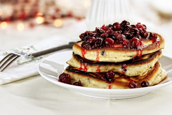 Stack of Pancakes with Berry Jam