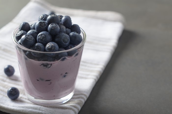 Blueberry Yogurt in a Highball Glass