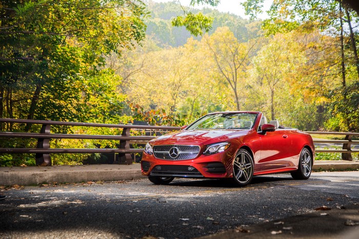 Red Mercedes-Benz E 400 4MATIC AMG Line Cabriolet