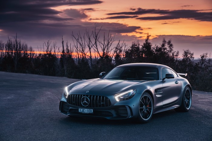 Mercedes-Benz AMG GT R at sunset