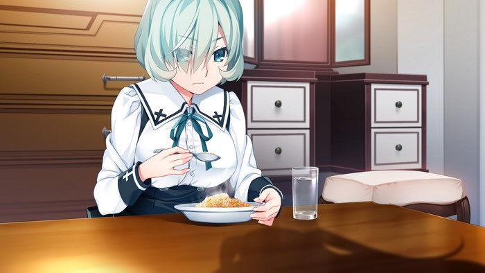 Grisaia: Phantom Trigger girl eating breakfast