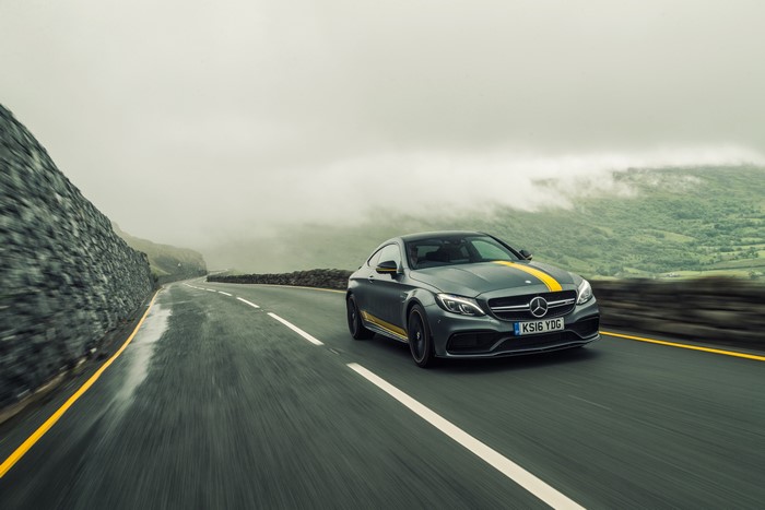 Mercedes-Benz C-Class AMG C205 Coupe on a Wet Road