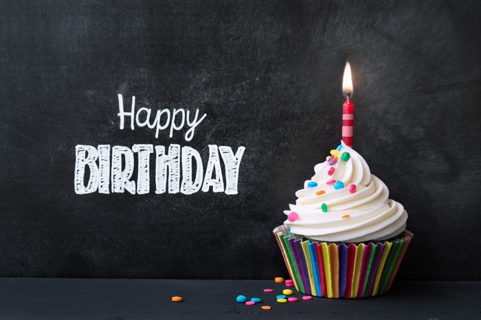 Happy Birthday Cupcake with Candle